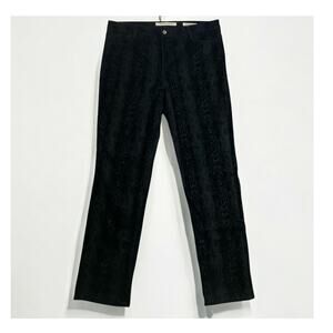 Jones New York Women's Lexington Straight Black Velvety Textured Jeans | Size 16